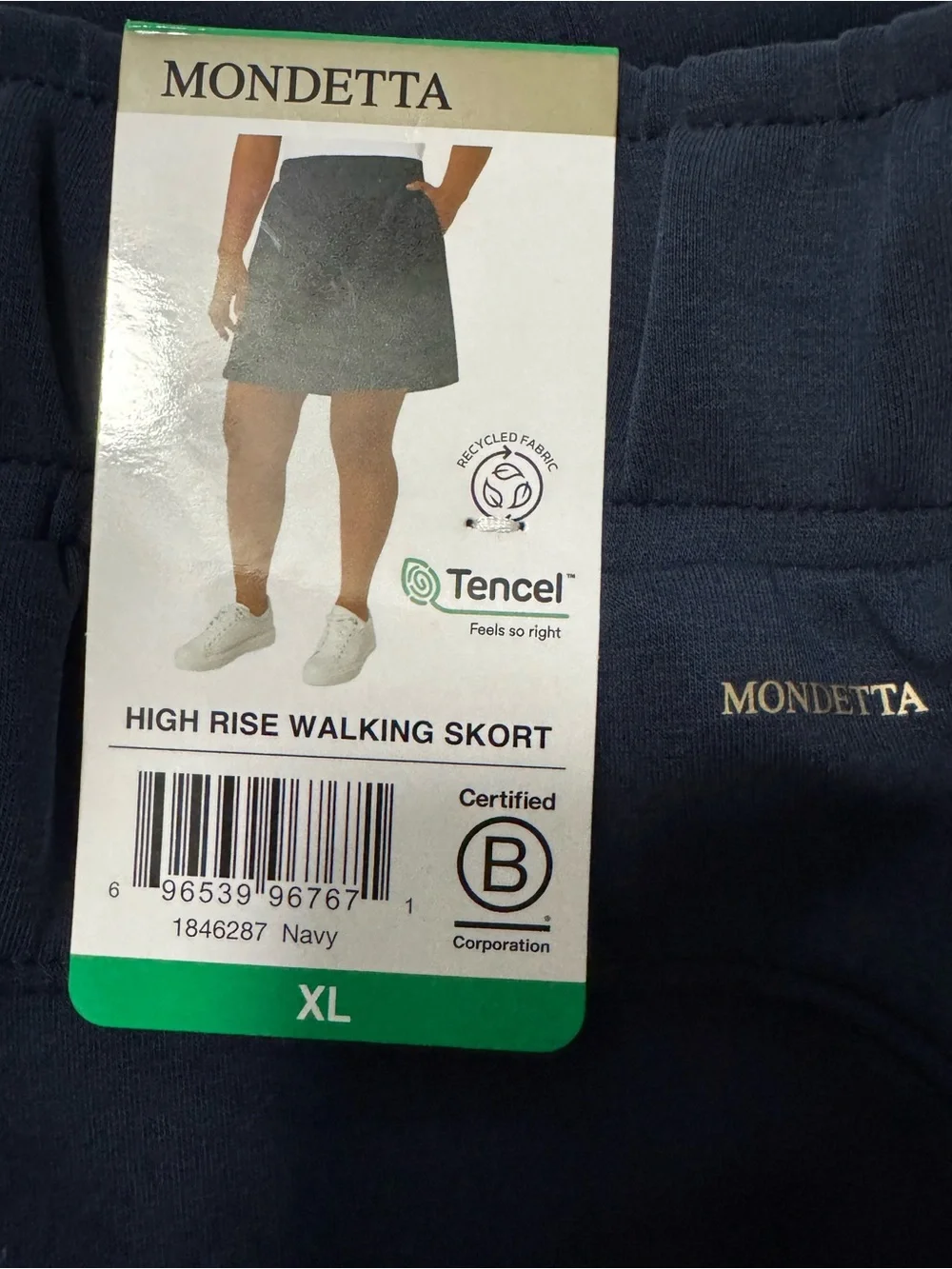 NWT Mondetta High Rise Walking Skort Navy XL Athleisure Activewear - Picture 5 of 11